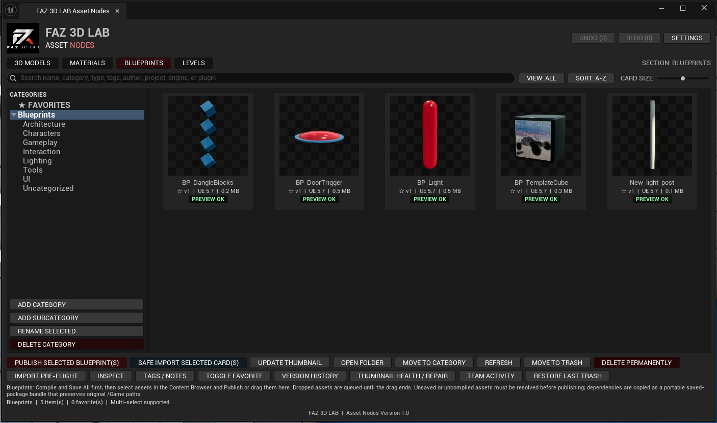 Unreal Blueprints library