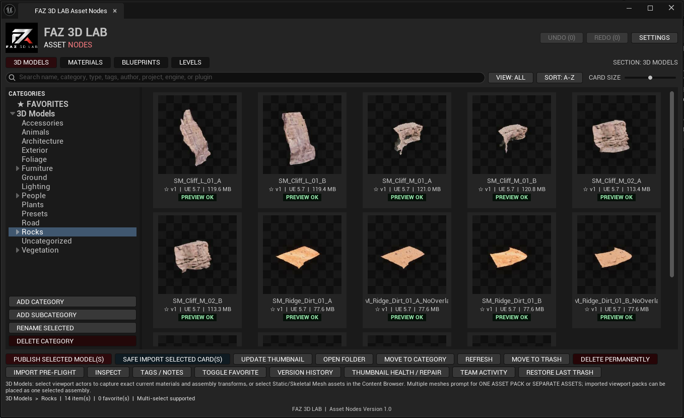 Asset Nodes for Unreal Engine model library